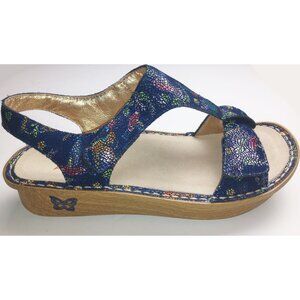 Alegria Kendra Blue Birdland Mosaic Hummingbird T-Strap Sandals Unworn EU 38
